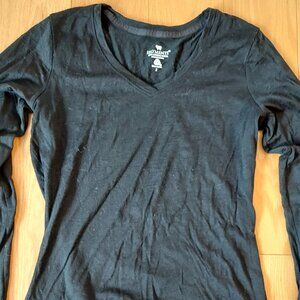 Women's Segments 100% Merino Wool Sweater, Black, Size Small